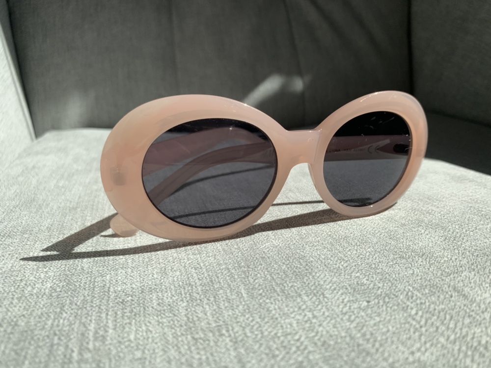 Różowe retro okulary h&m
