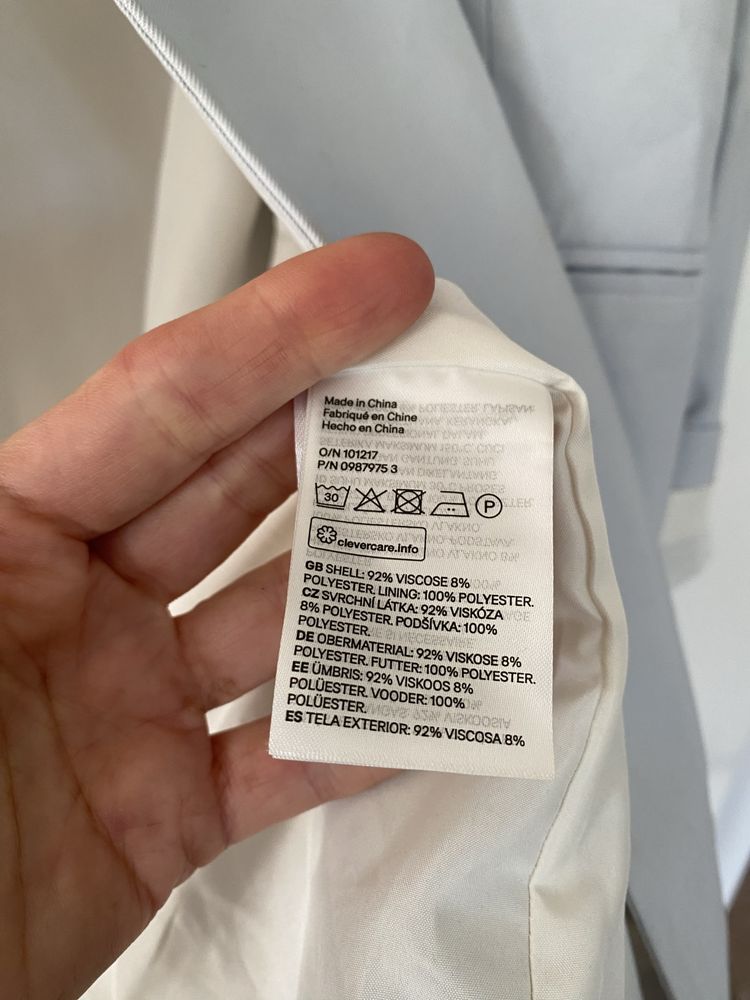 Marynarka żakiet błękitny H&M XL 2XL wiskoza