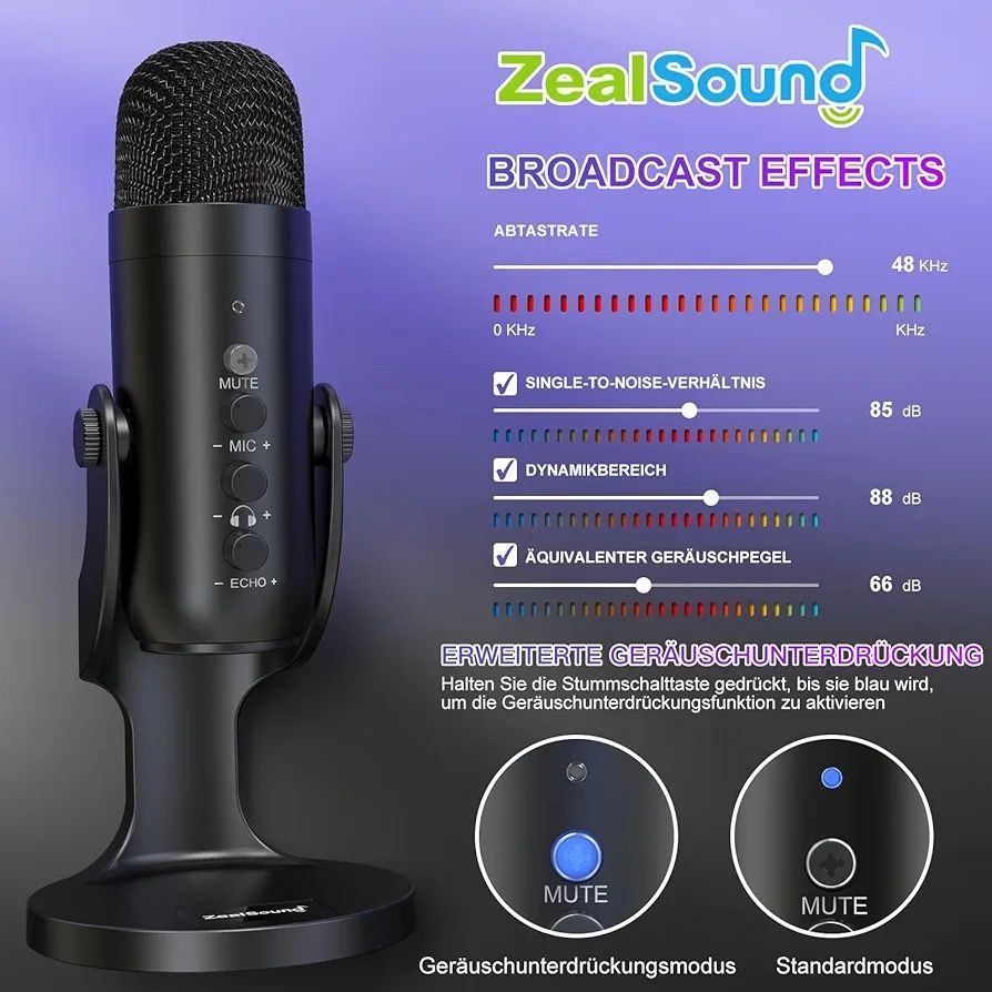 Zeal Sound Mikrofon pojemnościowy Czarny