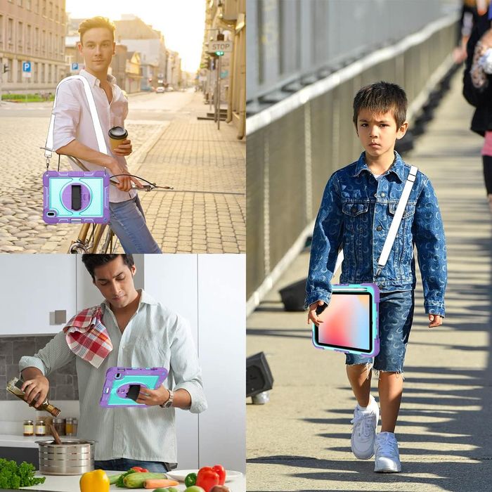 Etui do iPad Mini 6 8.3" z Podstawką i Paskiem na Ramię Fioletowe