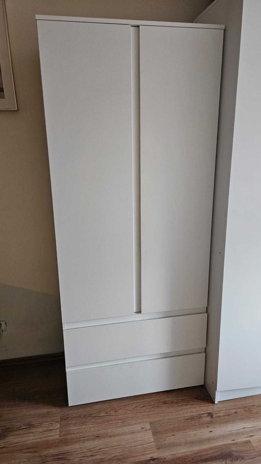 SPRZEDAM - Szafa Biała Dwudrzwiowa 2 szuflady WYS 190 SZ 80CM