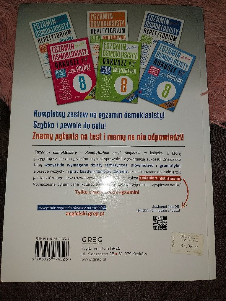 Język angielski repetytorium do przygotowania do egzaminu ósmoklasisty