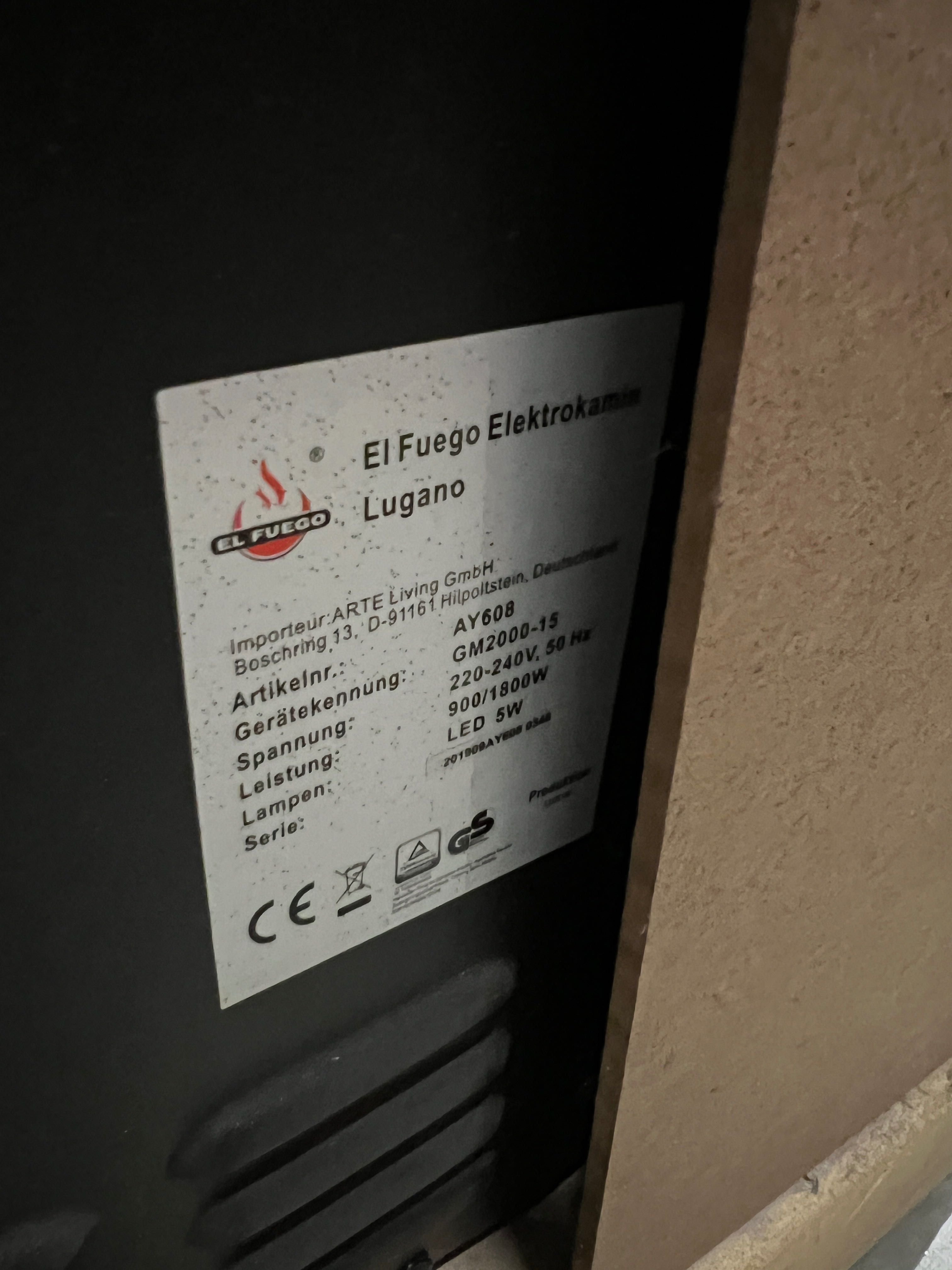 Kominek Elektryczny El Fuego Lugano