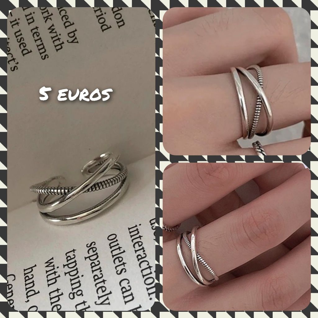 Vários modelos de anéis ajustáveis em prata 925