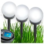 3X Lampa Solarna Kula Led Wbijana Do Ogrodu 30Cm Lampki Solarne Zestaw