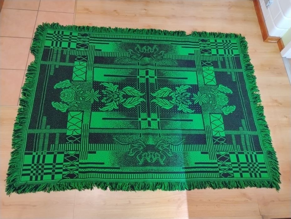 Wełniana 100% wełna kapa narzuta koc na łóżko ścianę vintage staromodn