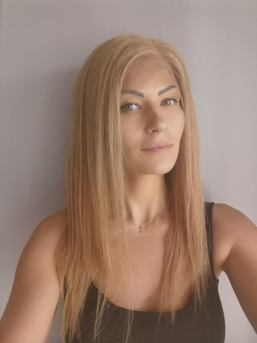 Peruka NATURALNA z włosów ludzkich blond