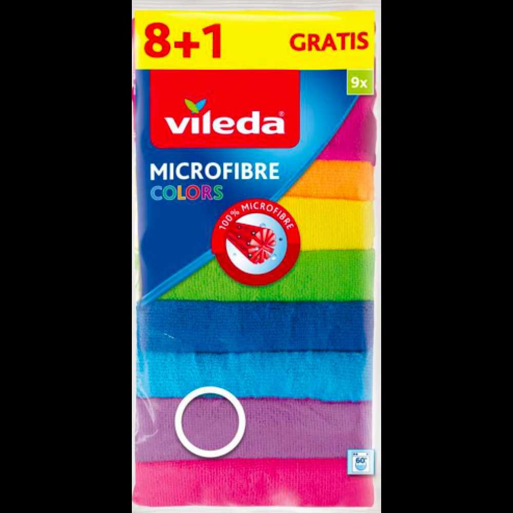 Салфетки  микрофибра для уборки Vileda Microfibre Colors 9шт/уп Италия