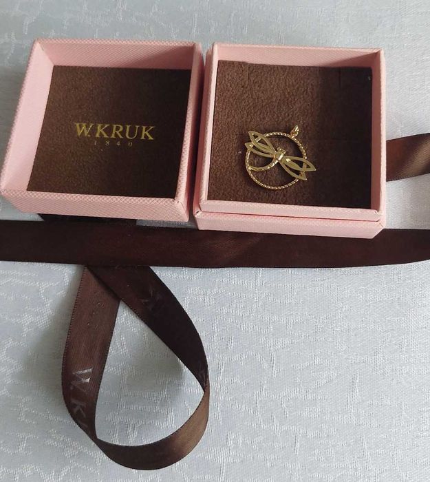 W.Kruk zawieszka pozłacana ważka