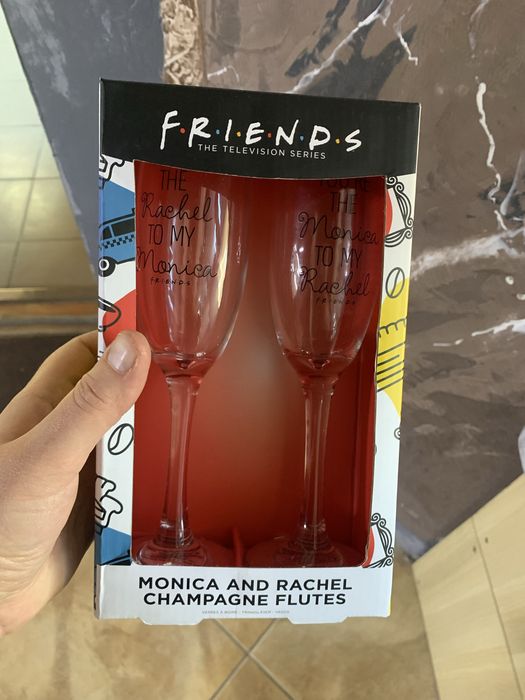 Набір 2 келихів-флюте для шампанського „friends” - monica & rachel