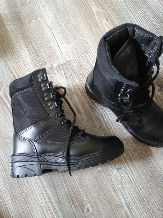Buty skórzane 38  wojskowe mundurowe ochrona MFH Security Czarne