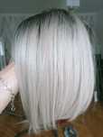 Peruka blond bob ombre popiel,jak prawdziwa