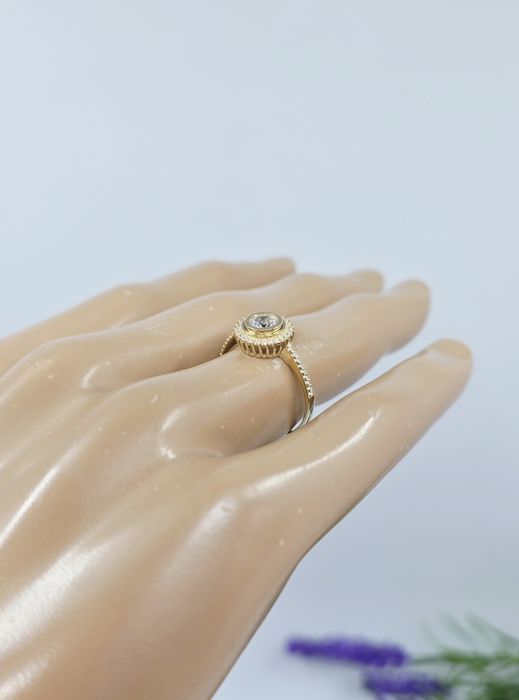 Złoty pierścionek z oczkiem próba 585 14k