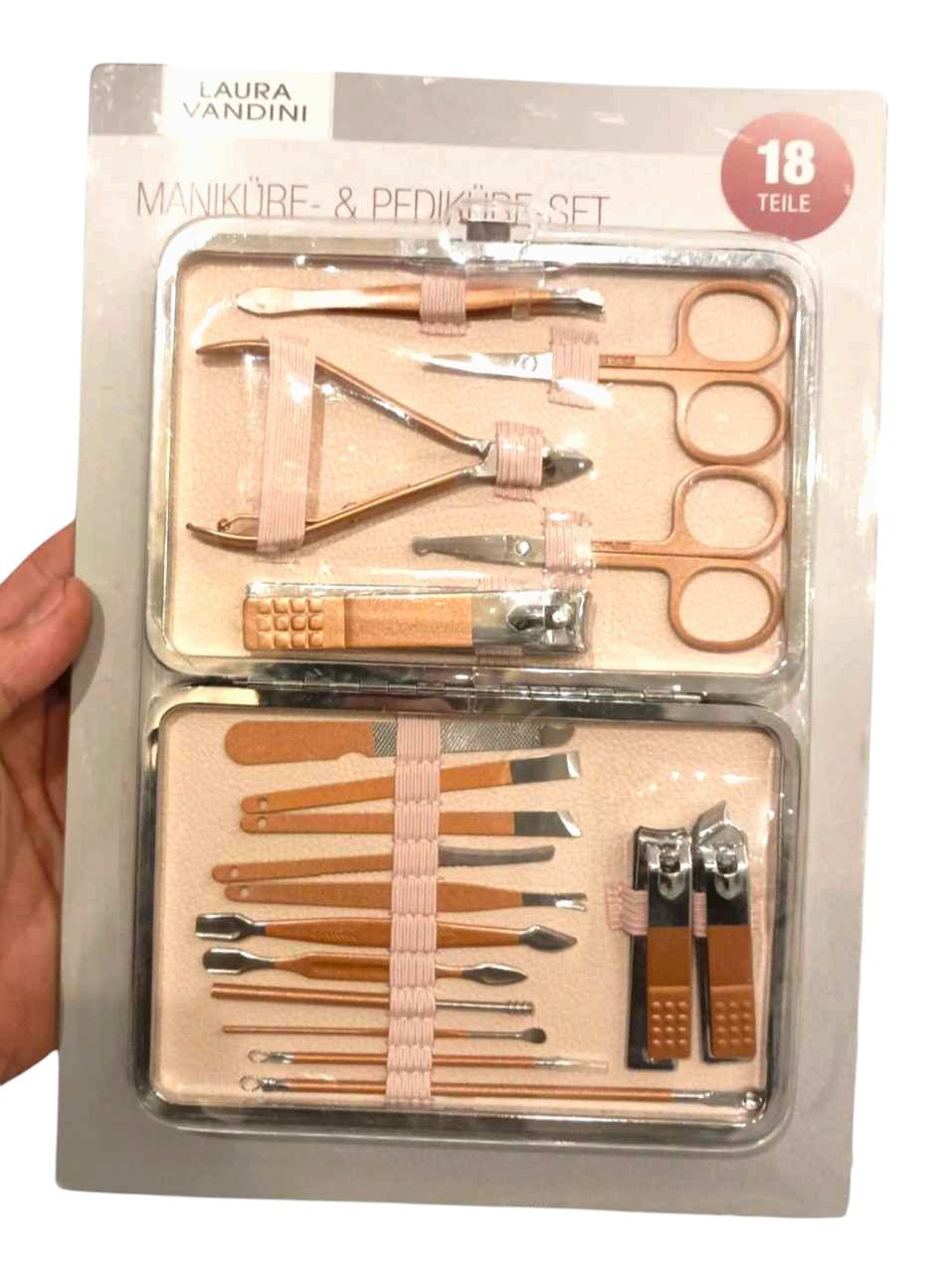 Nowy Zestaw do Manicure i Pedicure Laura Vandini | 18 Elementów