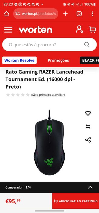 Rato Gaming RAZER Lancehead Tournament Ed. (16000 dpi - Preto)