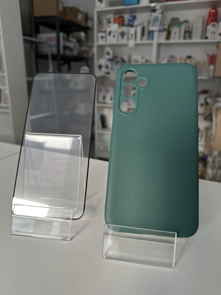 Szkło hartowane i etui zielone matt do SAMSUNG M35 5G