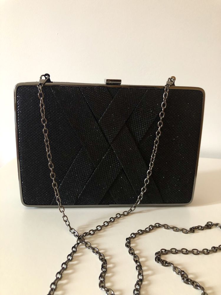 Mala Clutch Preta Brilhante Paco Martinez