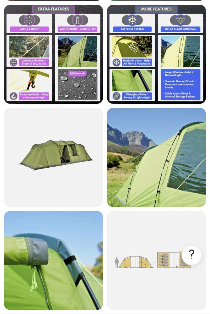 Eurohike 8XL 8 pessoas - tenda familiar usada uma vez