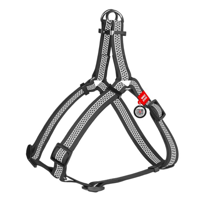 Водостійка шлея для собак WAUDOG з QR розмір М