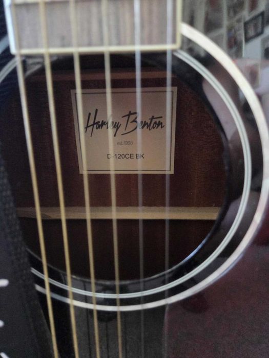 Gitara elekrtakustyczna Harley Benton D - 120 CE BK. Pokrowiec, pasek.