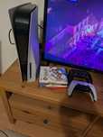 PlayStation 5 disco com 2 comandos e 5 jogos