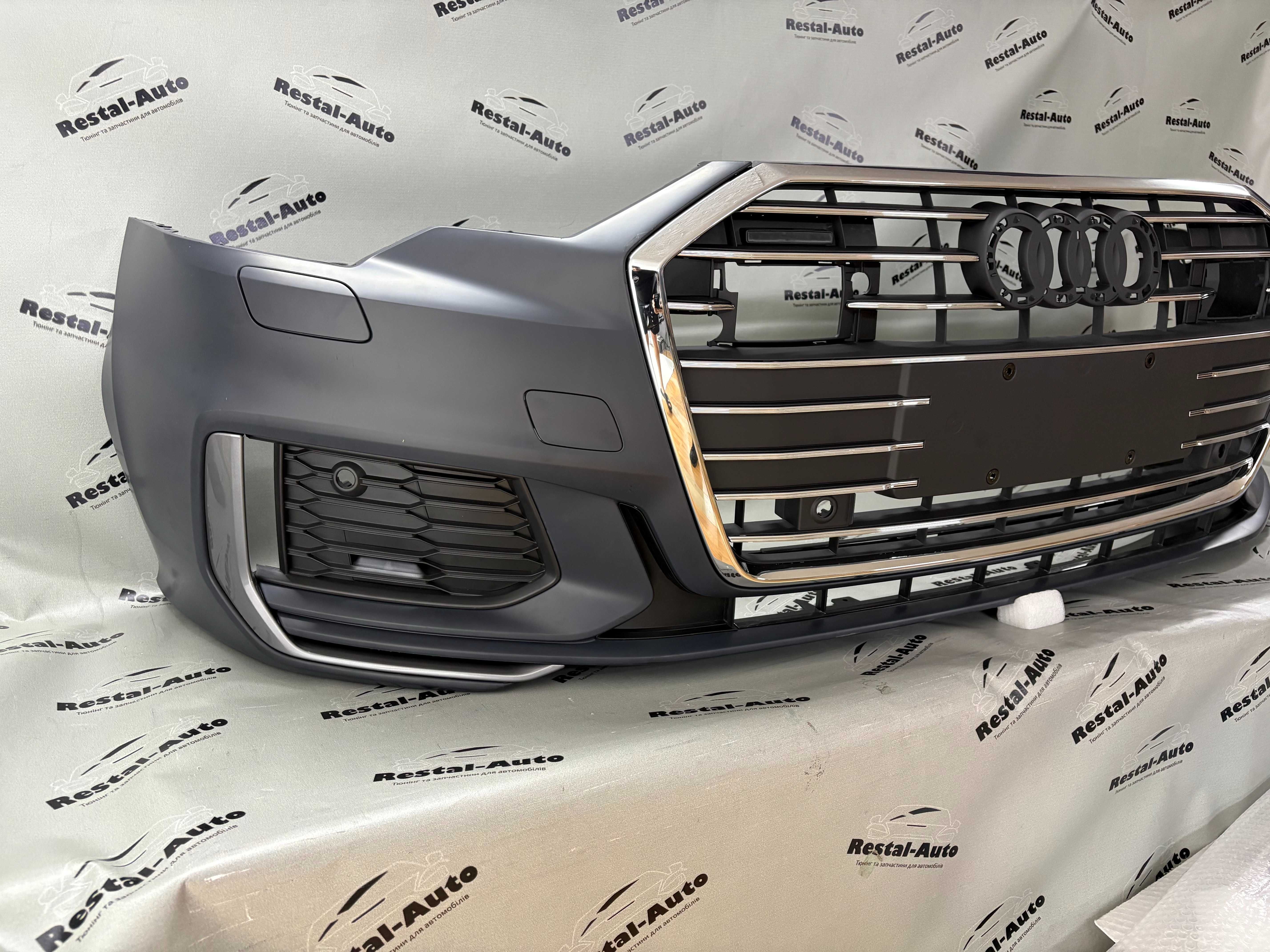 Передній бампер ( в стилі S6 ) на AUDI A6 C8 2018-2023 року
