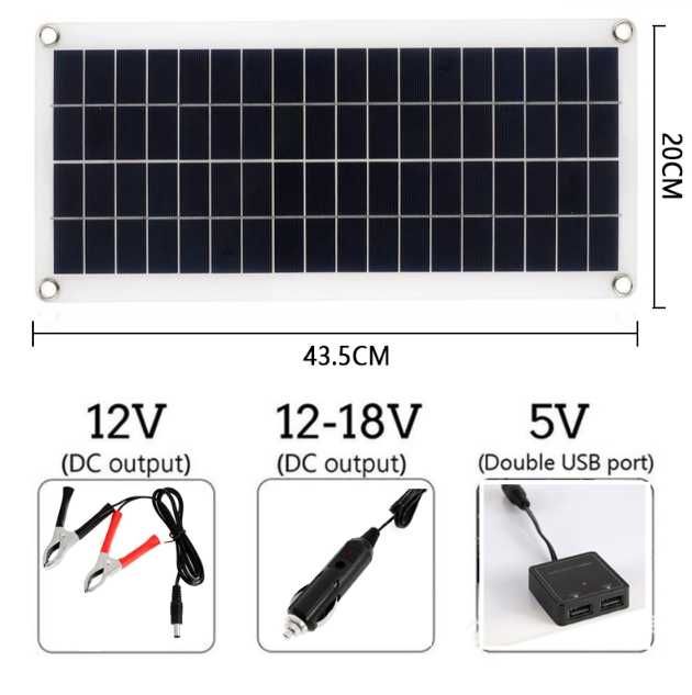 Зарядний пристрій Сонячні панелі з контролером 30A і USB-інтерфейсом