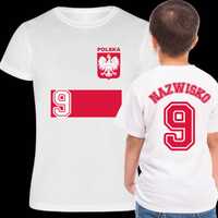 Koszulka shirt piłkarska POLSKA reprezentacja EURO TWOJE IMIĘ 116-152