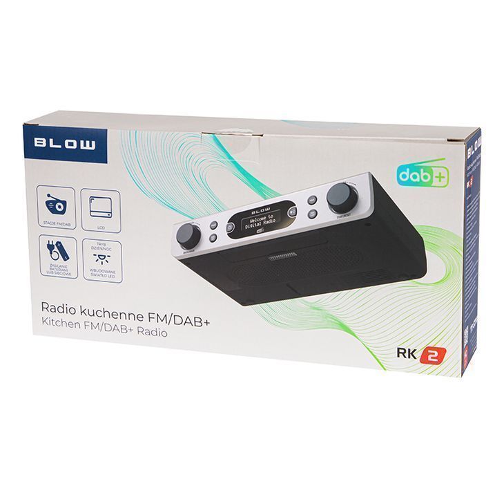 Podszafkowe radio kuchenne FM/DAB+ lampka LED BLOW RK2 srebrne