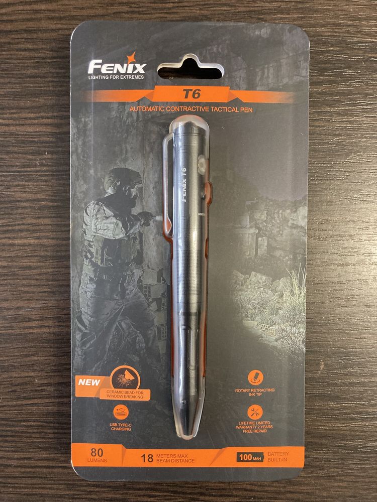 Тактична ручка Fenix T6 з ліхтариком