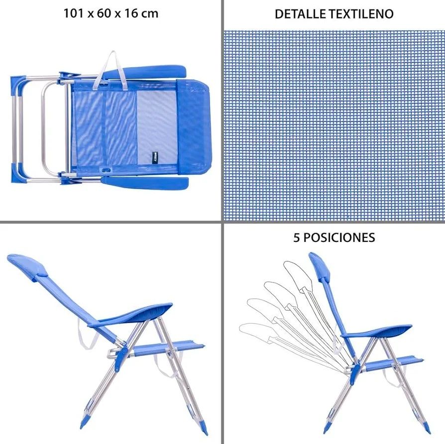 Poltrona cadeira de praia 63x 60x 110 cm [TRÊS CORES] NOVO ENVIOGRÁTIS