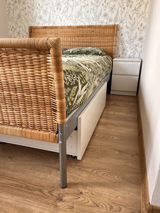 Rama łóżka ze stelażem 140 ikea Sudnes