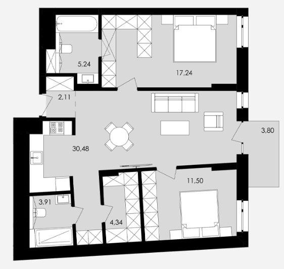 2 кімнатна квартира БЕЗ КОМІСІЇ Avalon Yard