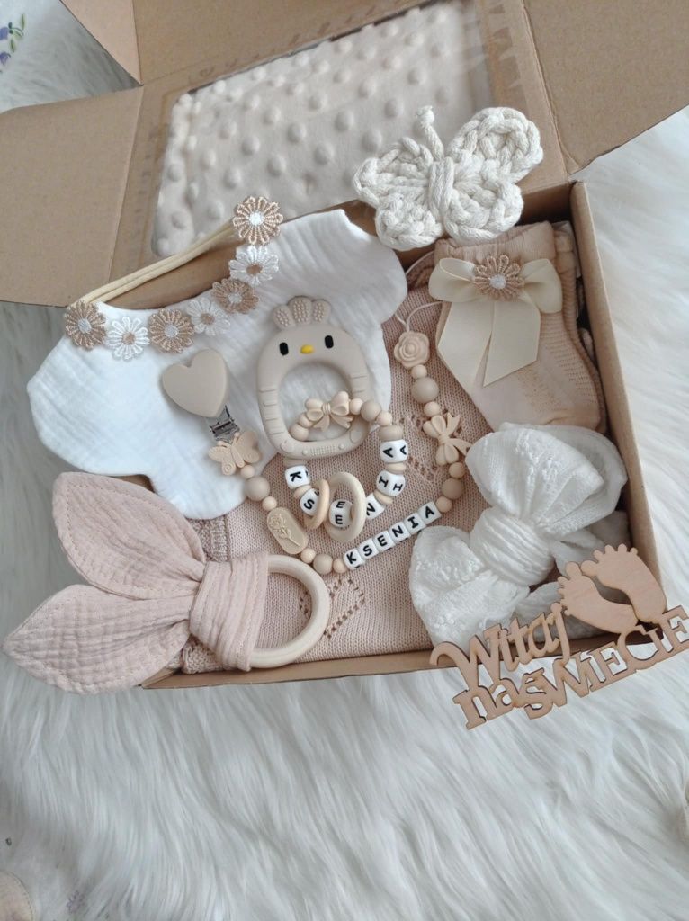 Zestaw prezentowy dla niemowlaka prezent babyshower narodziny chrzest