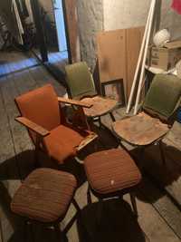 Krzesła i fotel do renowacji