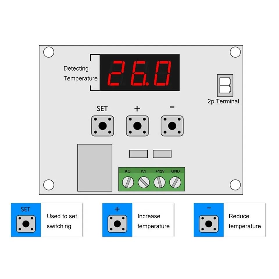 XH-W1209 термостат с релеи датчиком