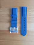 nowy pasek silikonowy niebieski blue 24 mm z teleskopami quick release