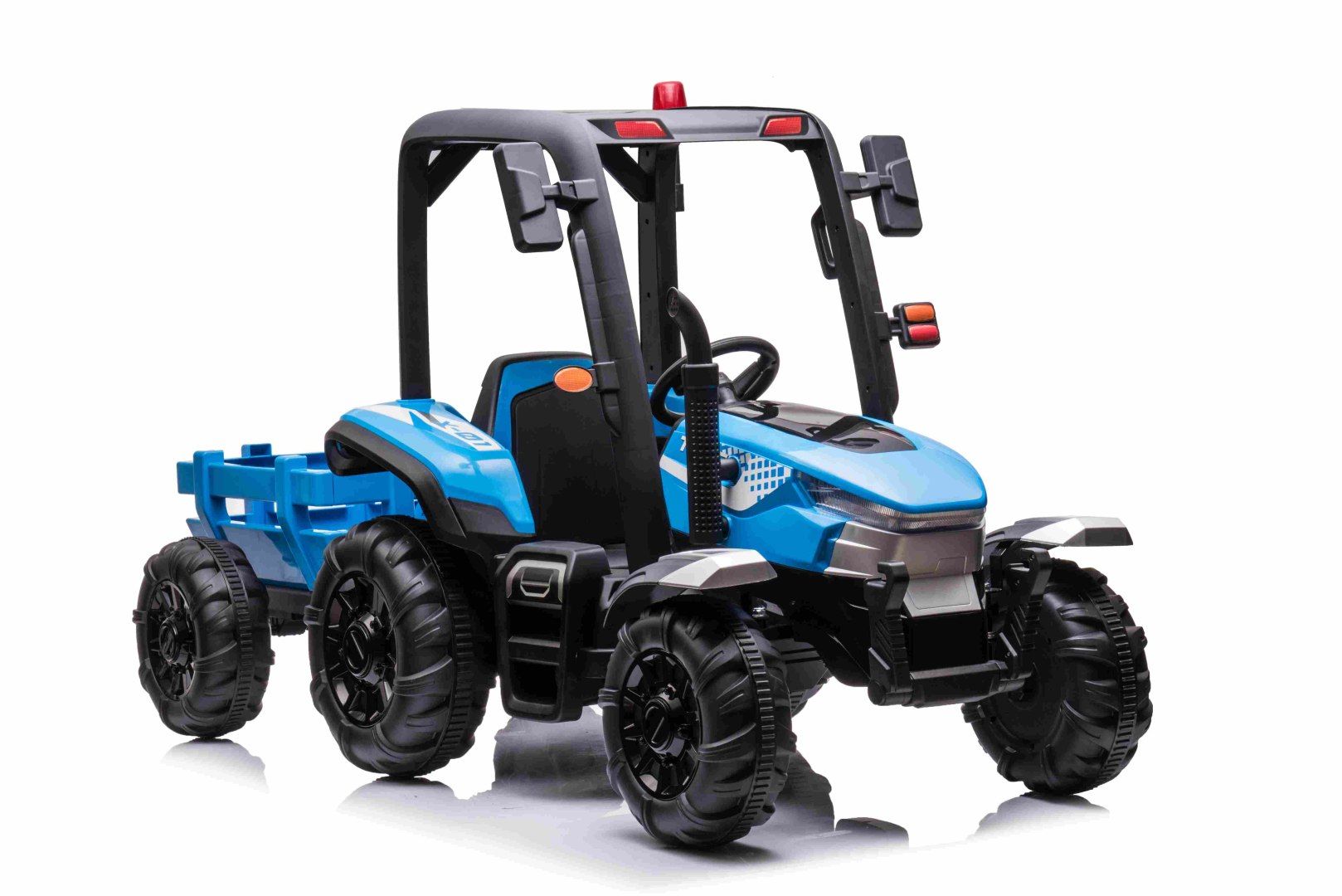 2x200W 24V Traktor na akumulator BLAST Z Przyczepką Niebieski
