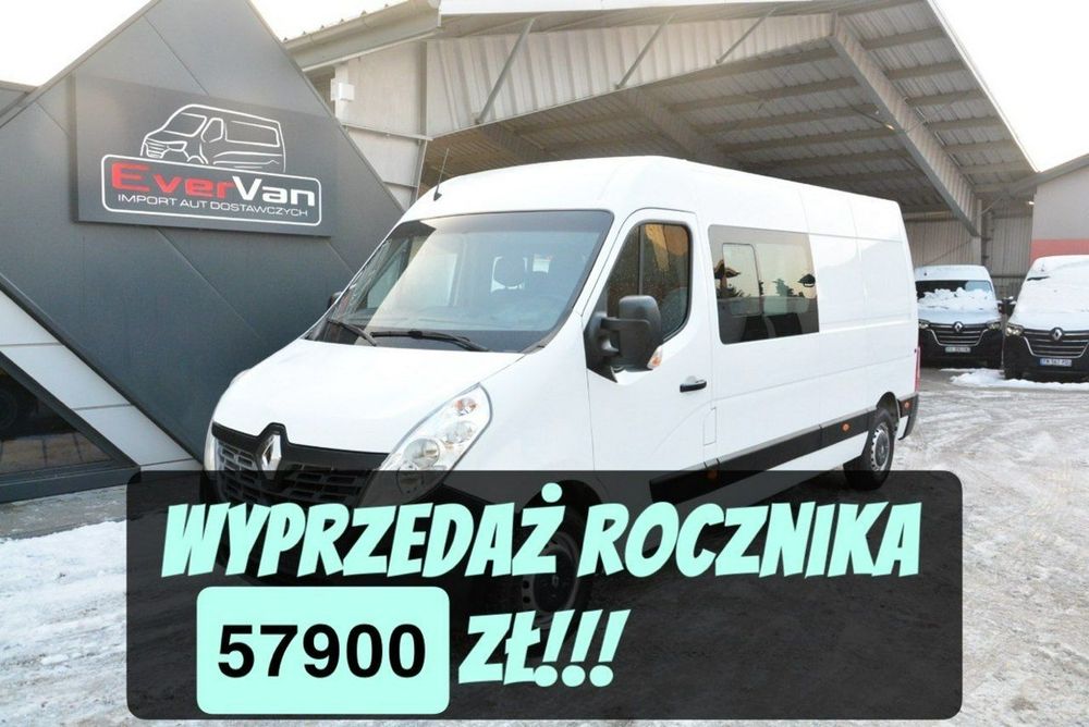 Renault Master  7 osobowy brygadówka doka max pełna opcja servis regały