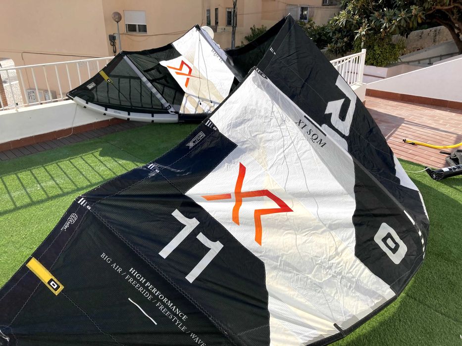 pack kitesurf: 2 asas Core XR7 impecáveis + 1 Core Free médio estado