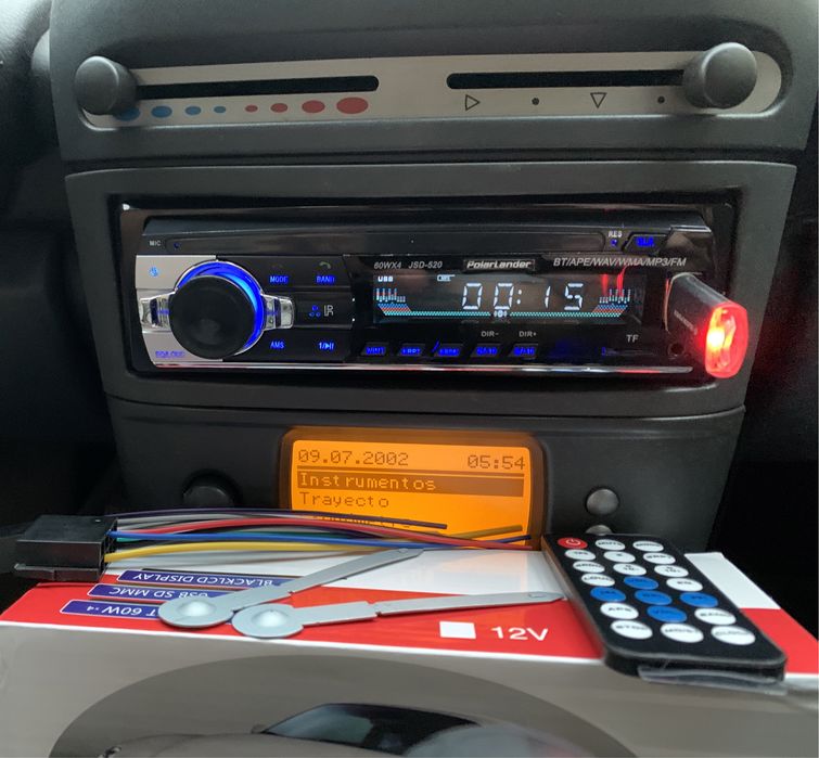 AutoRádio Tamanho UNIVERSAL 1Din,Chamadas, Bluetooth, USB, Cartão SD