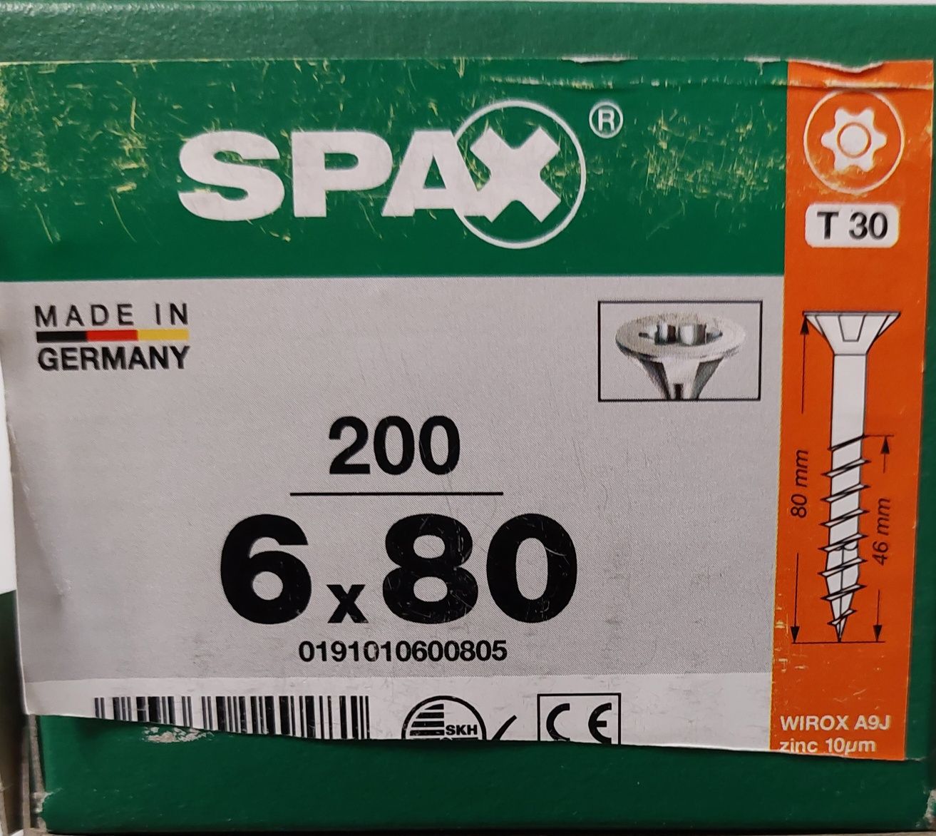 Spax Wkręty 6x80 200szt