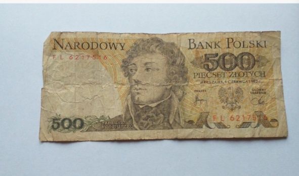 Stary banknot 500 złoty