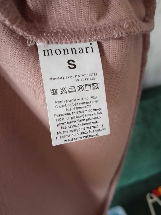 Piękna bluza Monnari rozm S brudny róż metaliczny falbana