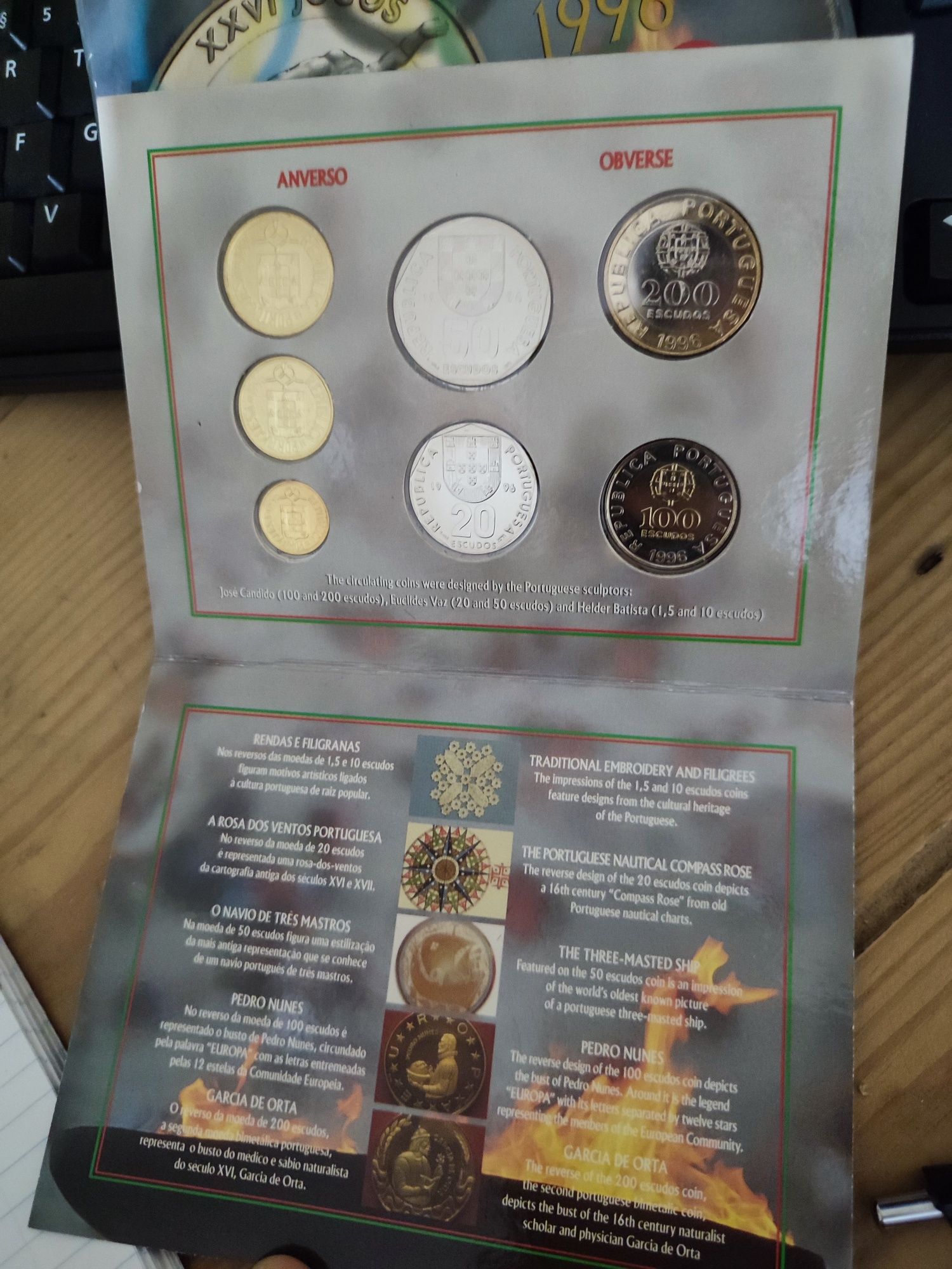 Carteira de moedas de coleção jogos olímpicos Atlanta 1996