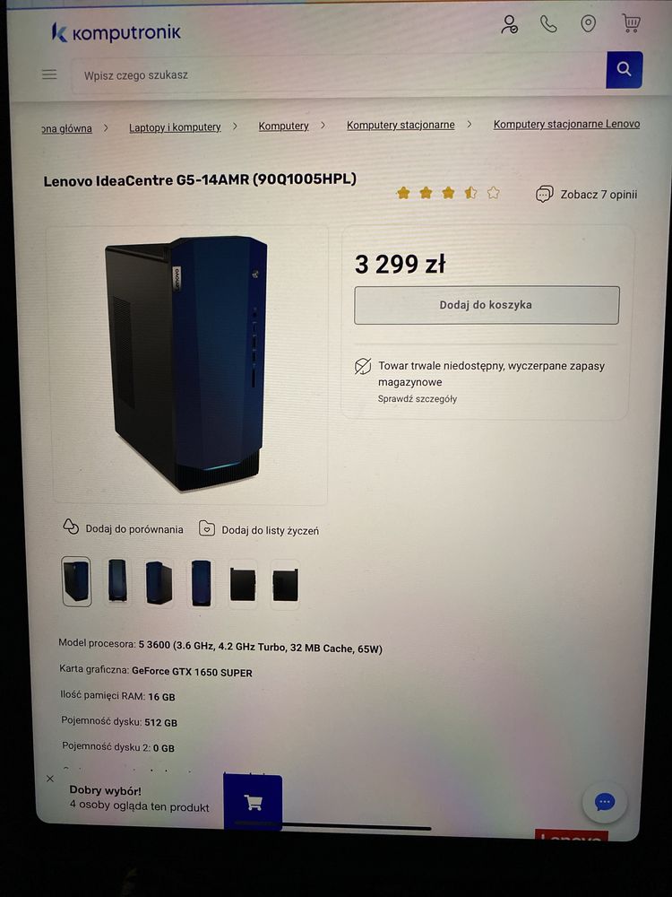 Lenovo IdeaCentre G5-14AMR Komputer PC