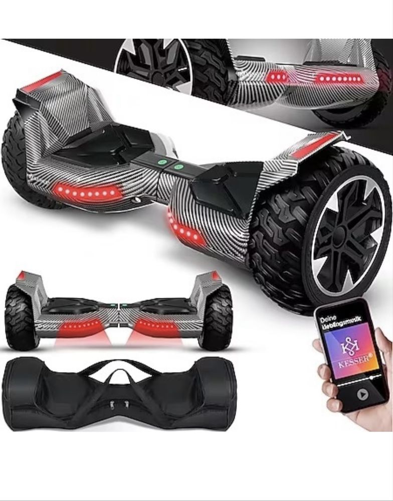 Hoverboard 8,5" 800W z Bluetooth, LED, trybem dla dzieci