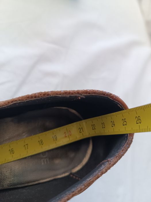 Sapato em pele castanho/camel