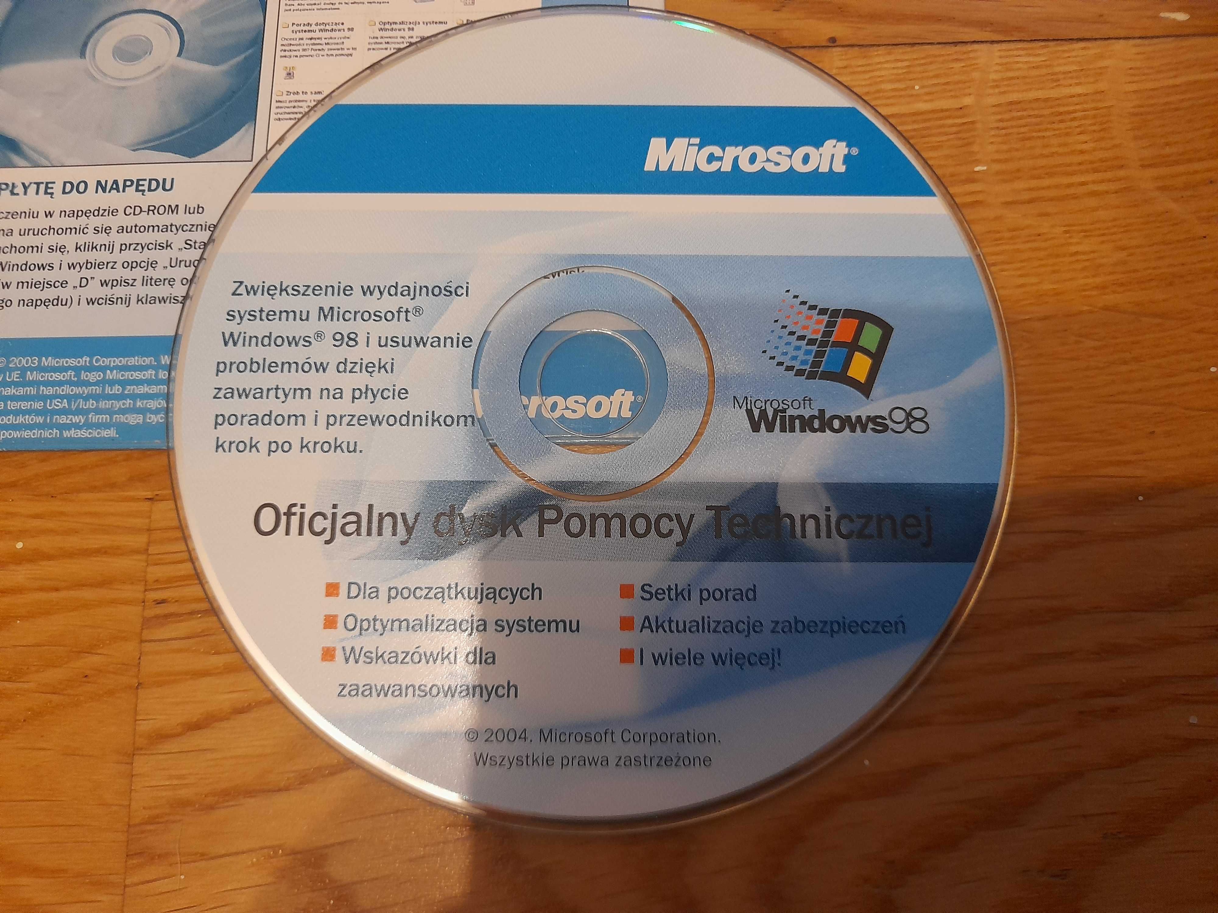 Oficjalny dysk pomocy technicznej Windows 98
