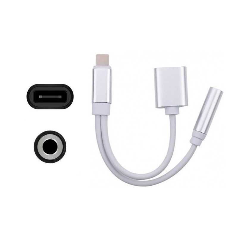 Adapter przejściówka 2w1 kabel usb-c mini jack